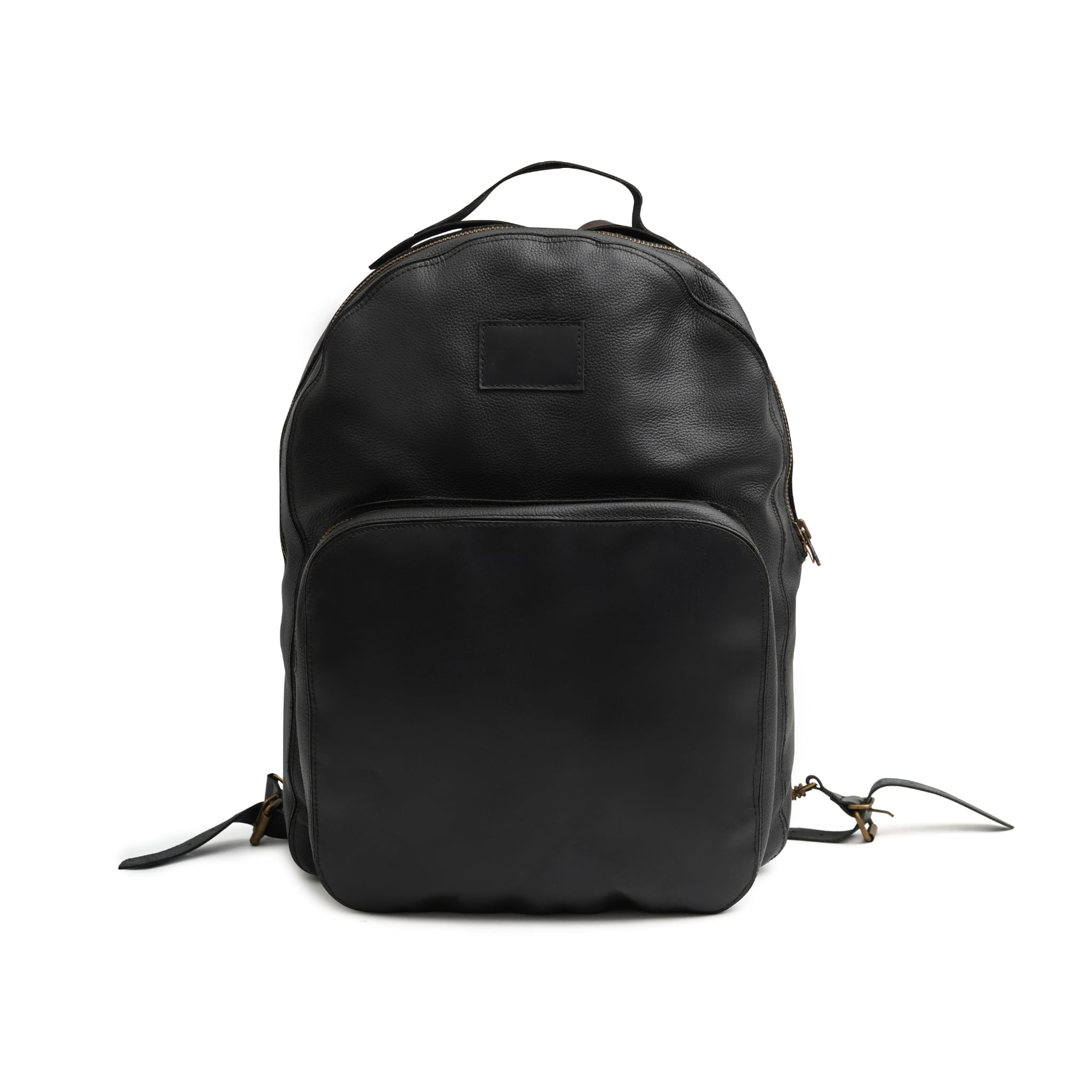 Premium Black Leather Backpack