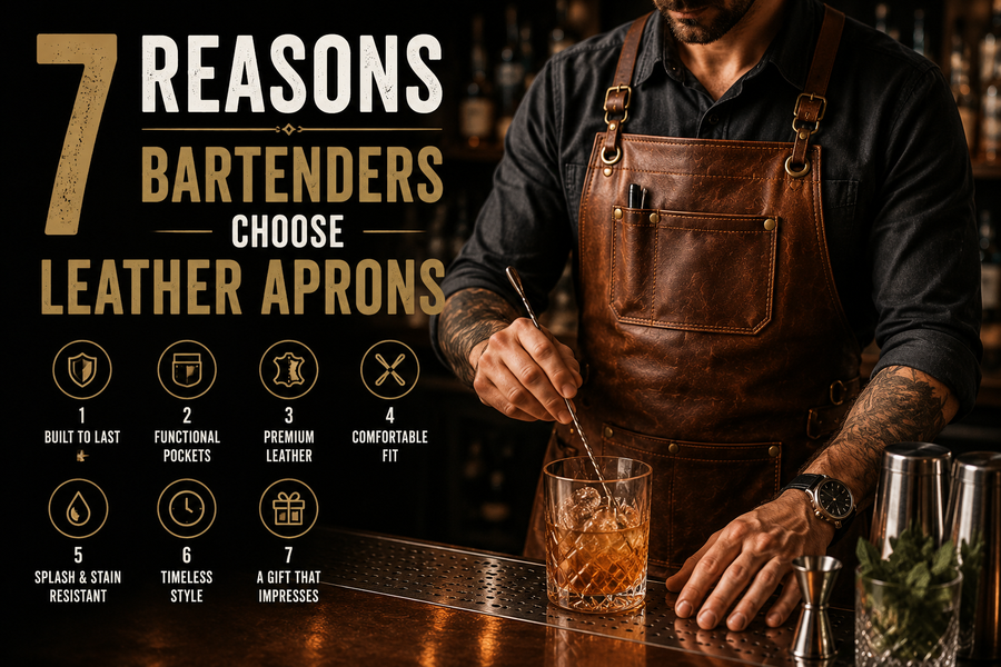 7 Reasons Bartenders Choose a Leather Bartender Apron