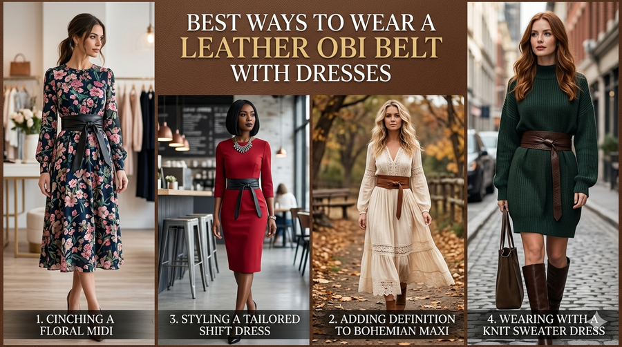 Best Ways to Wear a Leather Obi Belt with Dresses