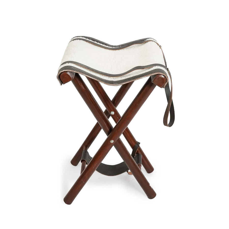 leather camping stool, wool folding camping stool, folding camping stool, camping stool, folding stool