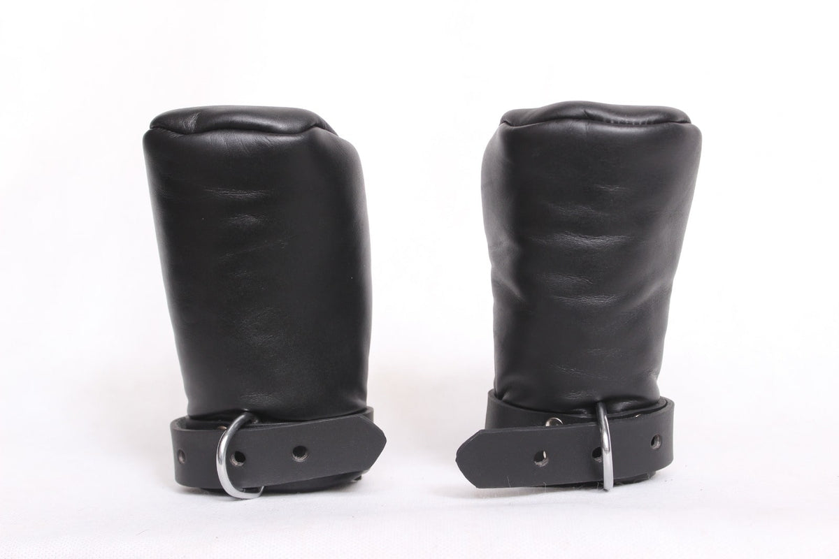 Genuine leather bondage gloves