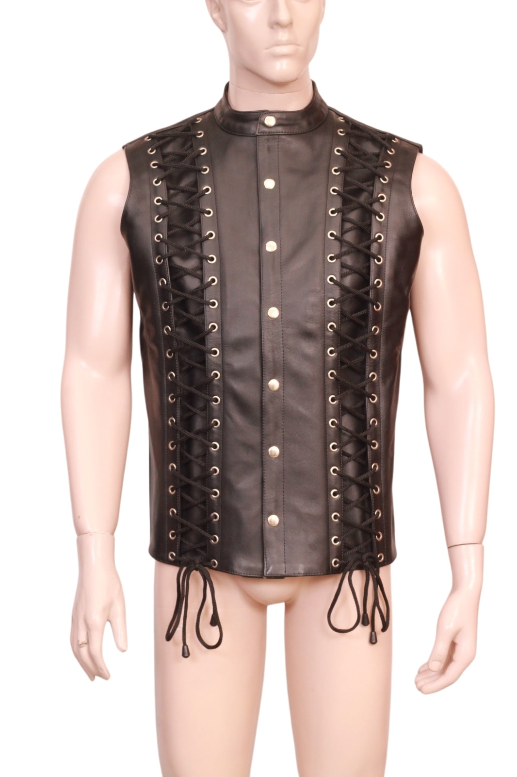 Sleeveless Motorcycle Leather Vest