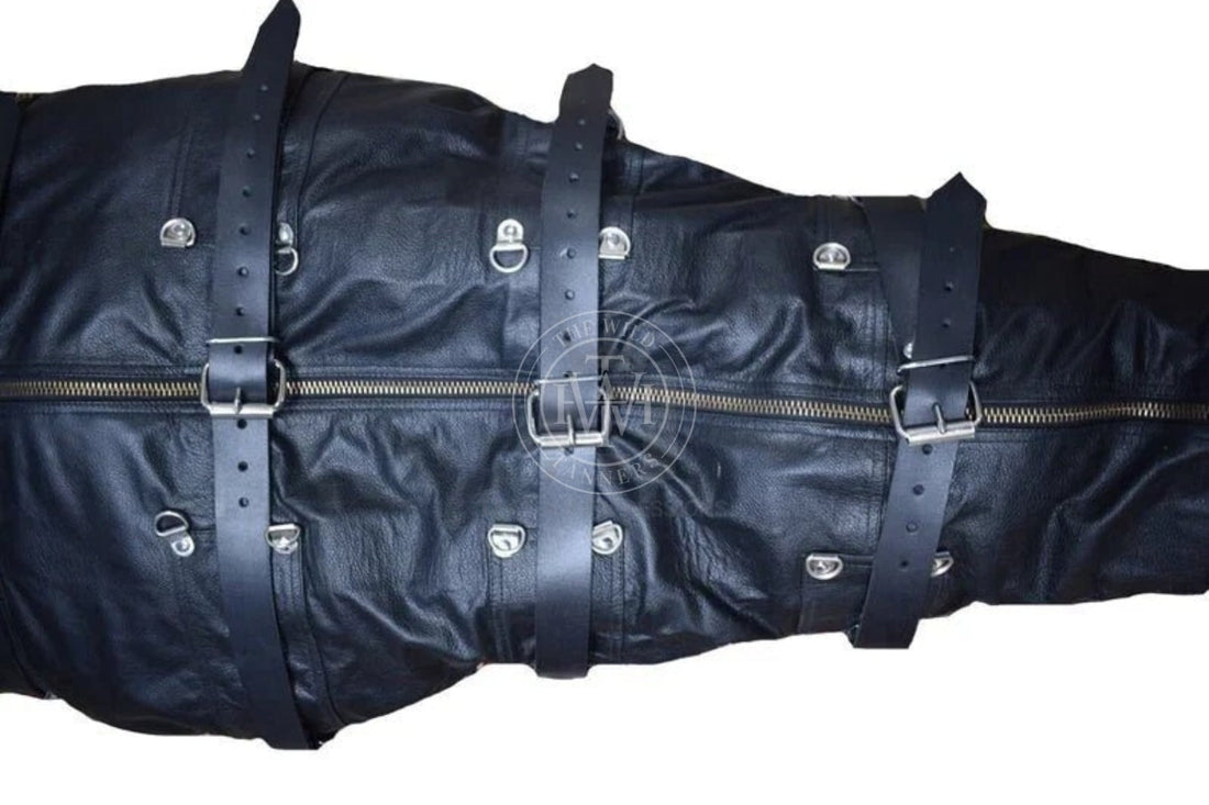 leather bodybag, leather sleepsack, leather sleep sack, leather bondage body bag, leather bondage sleep sack, self bondage sleep sack, Bondage Sleep Sack