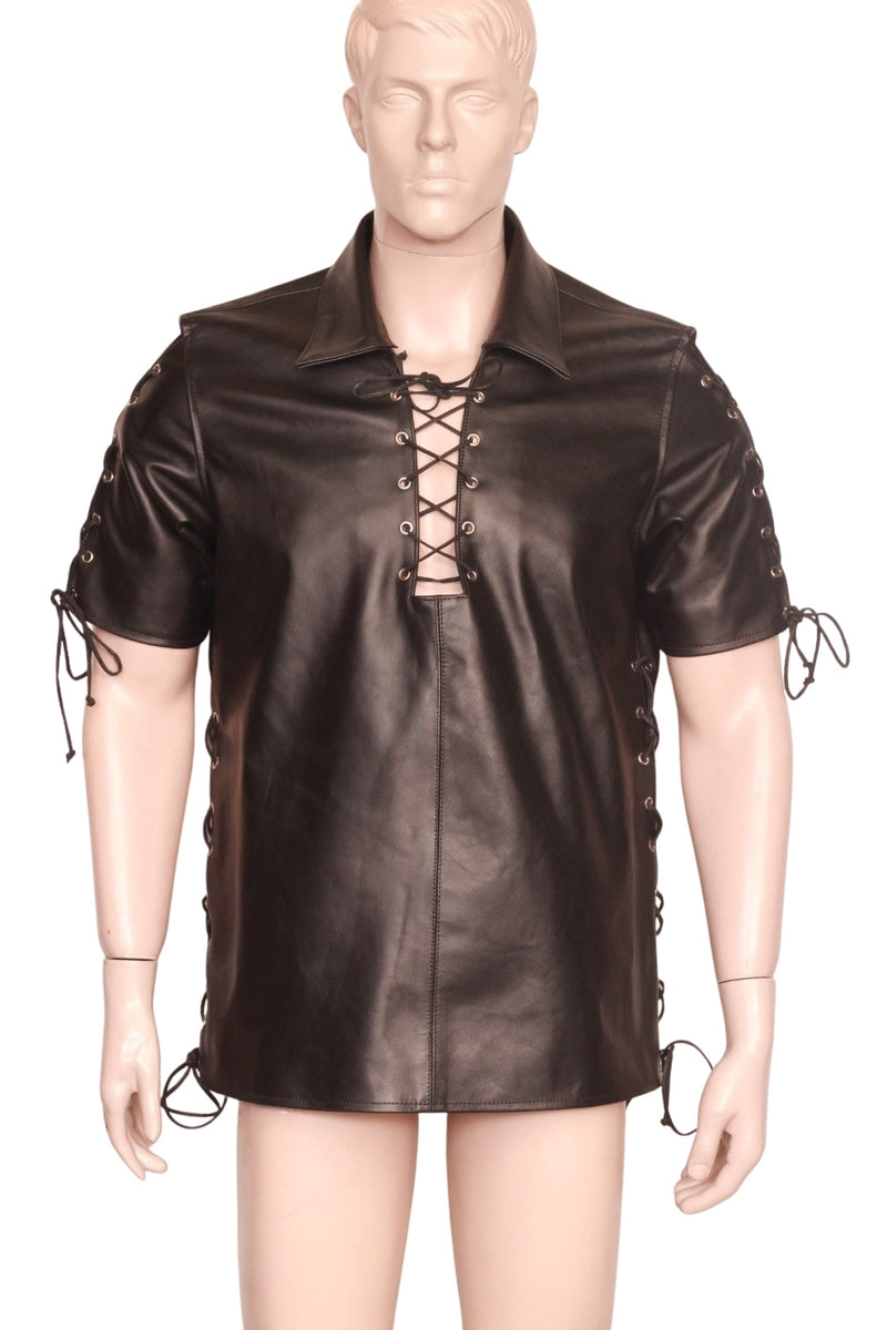 leather shirt, gay leather shirt, leather shirt bdsm, bondage leather shirt