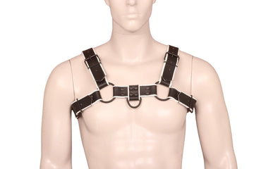 Genuine Leather Bulldog Harness with Buckles