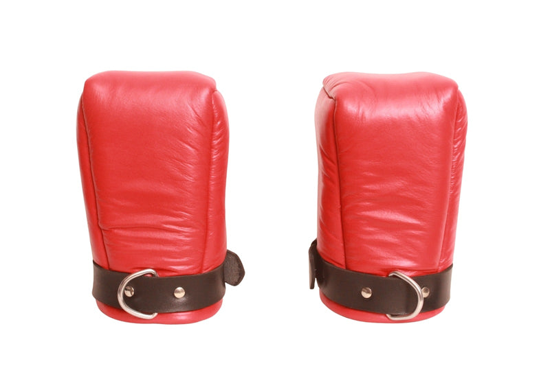 leather bondage mittens, leather mitts, leather bondage mitts, bdsm mittens, bdsm mitts