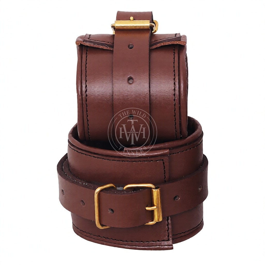 4 Pcs Leather Bondage Cuffs, view 4