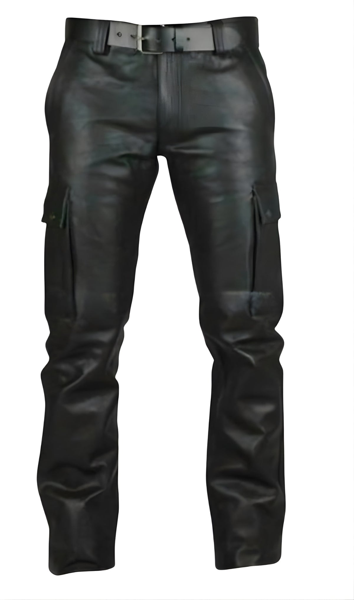 Genuine Leather Pants with Slash Pockets