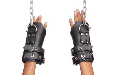 Heavy-duty leather suspension wrist cuffs