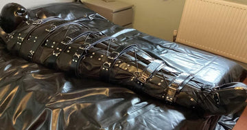 Premium leather bondage sleep sack bag