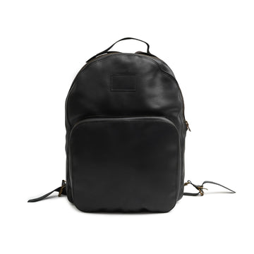 Premium Black Leather Backpack