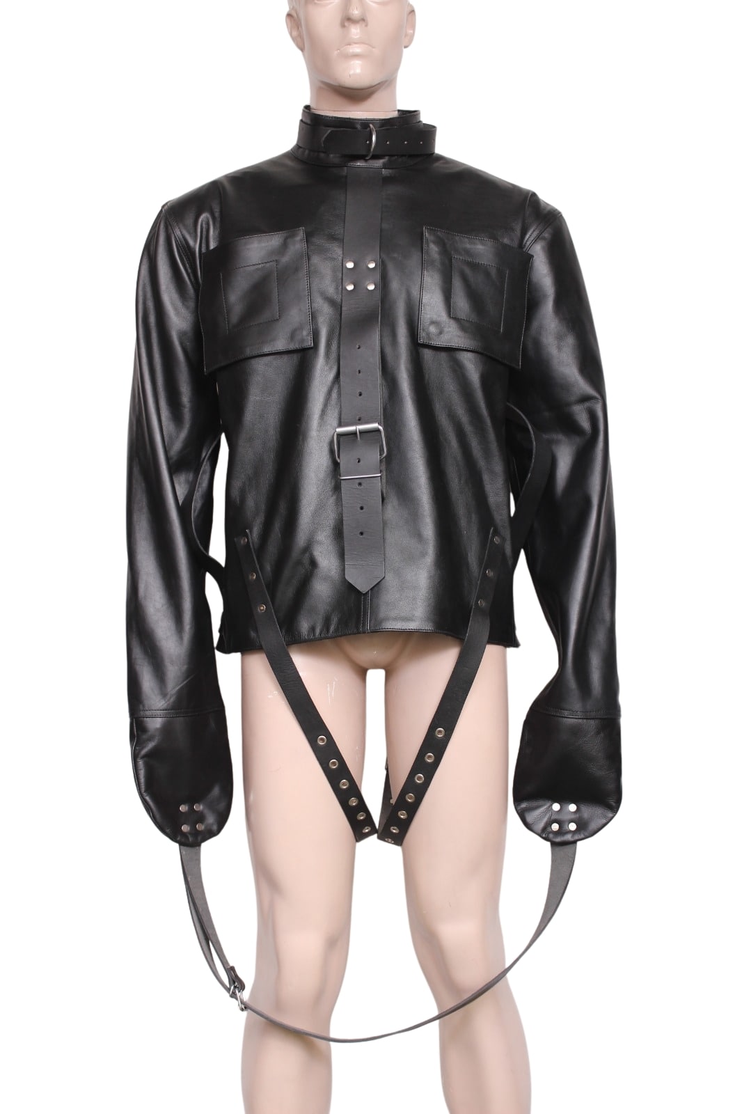 leather straitjacket bondage, leather straight jacket, straight jacket bdsm, leather straitjackets