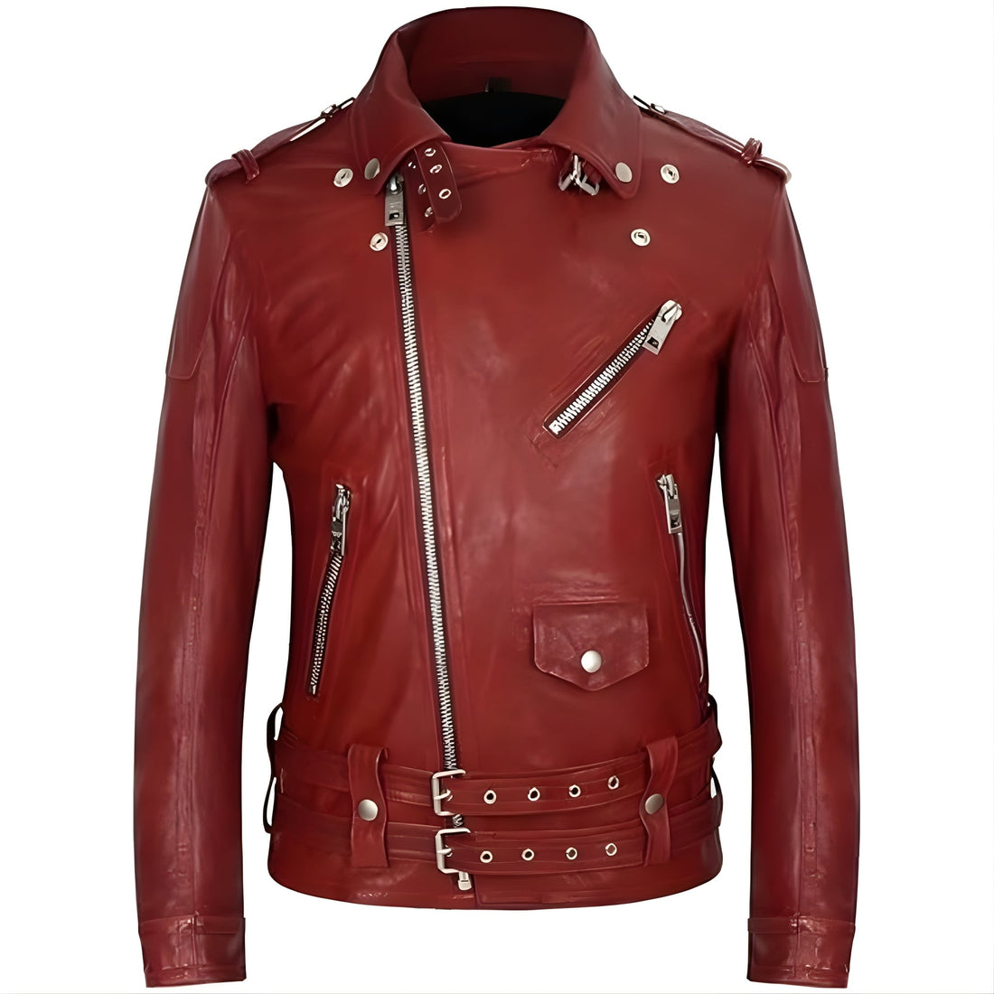 Classic Mens Biker Leather Jacket