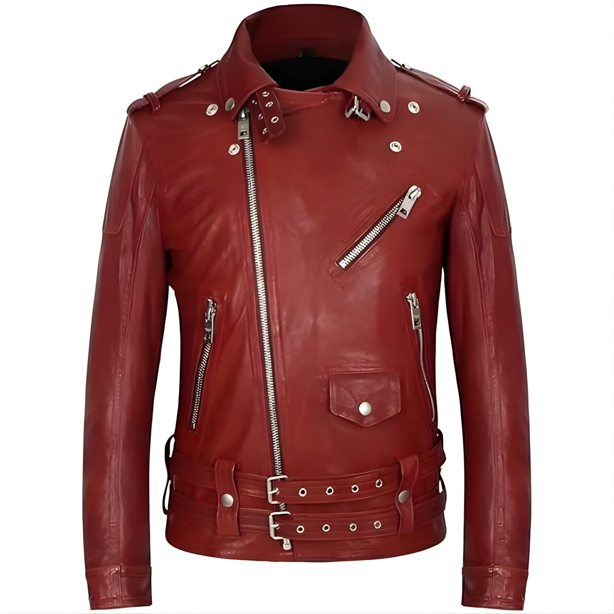 Classic Mens Biker Leather Jacket