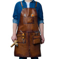 leather work apron, leather apron, professional leather apron, aprons with pockets
