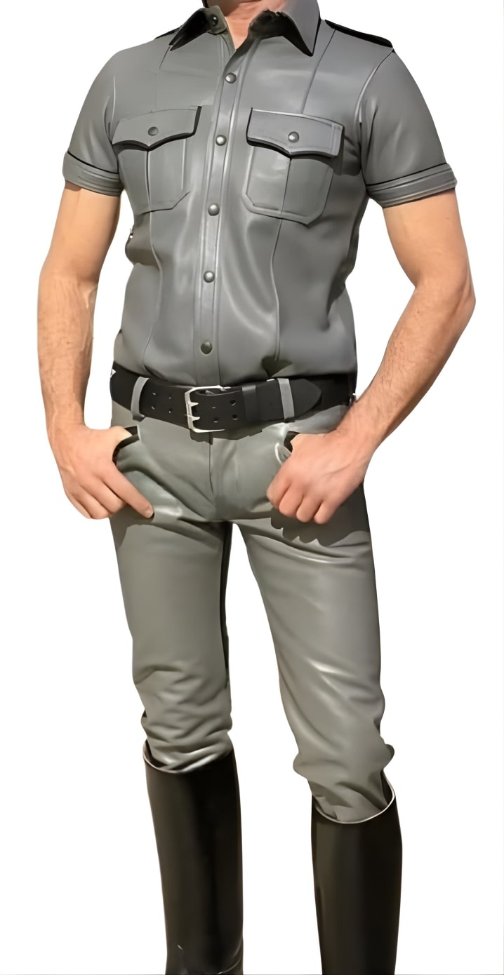 Gay Leather Pants and Shirts Set