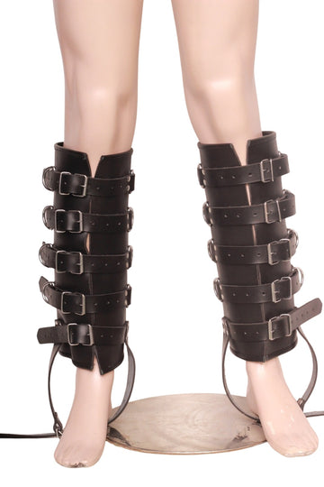 genuine leather leg binders with buckle straps & stirrups
