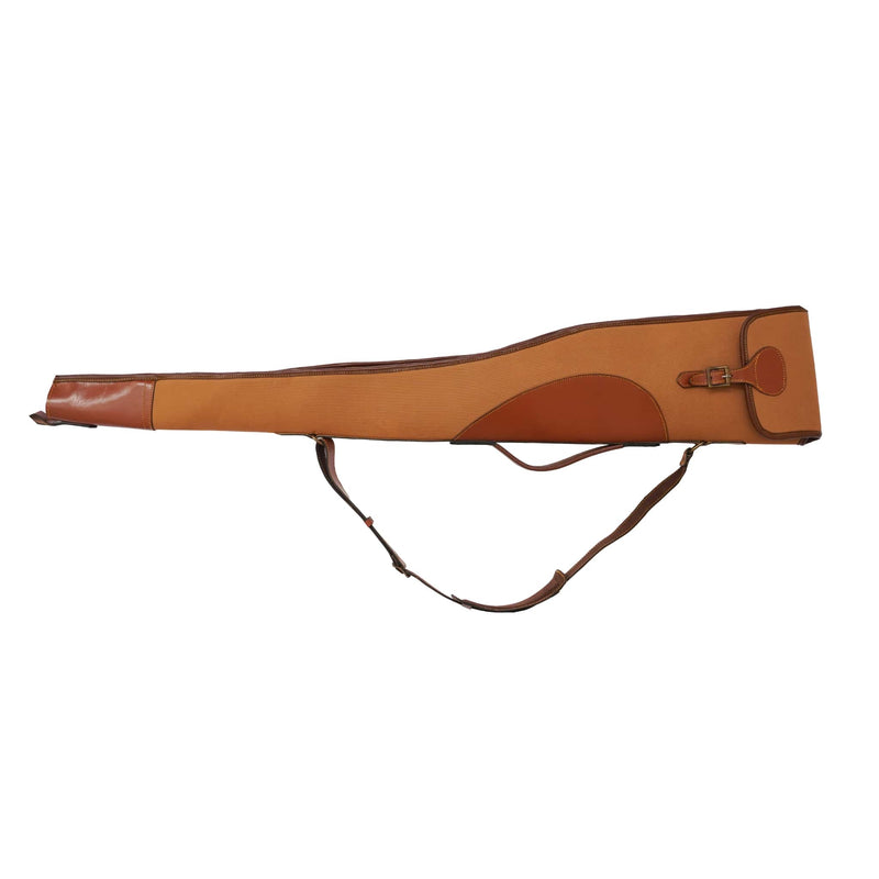 Canvas Leather Shotgun Case with Shoulder Strap and Reinforced End