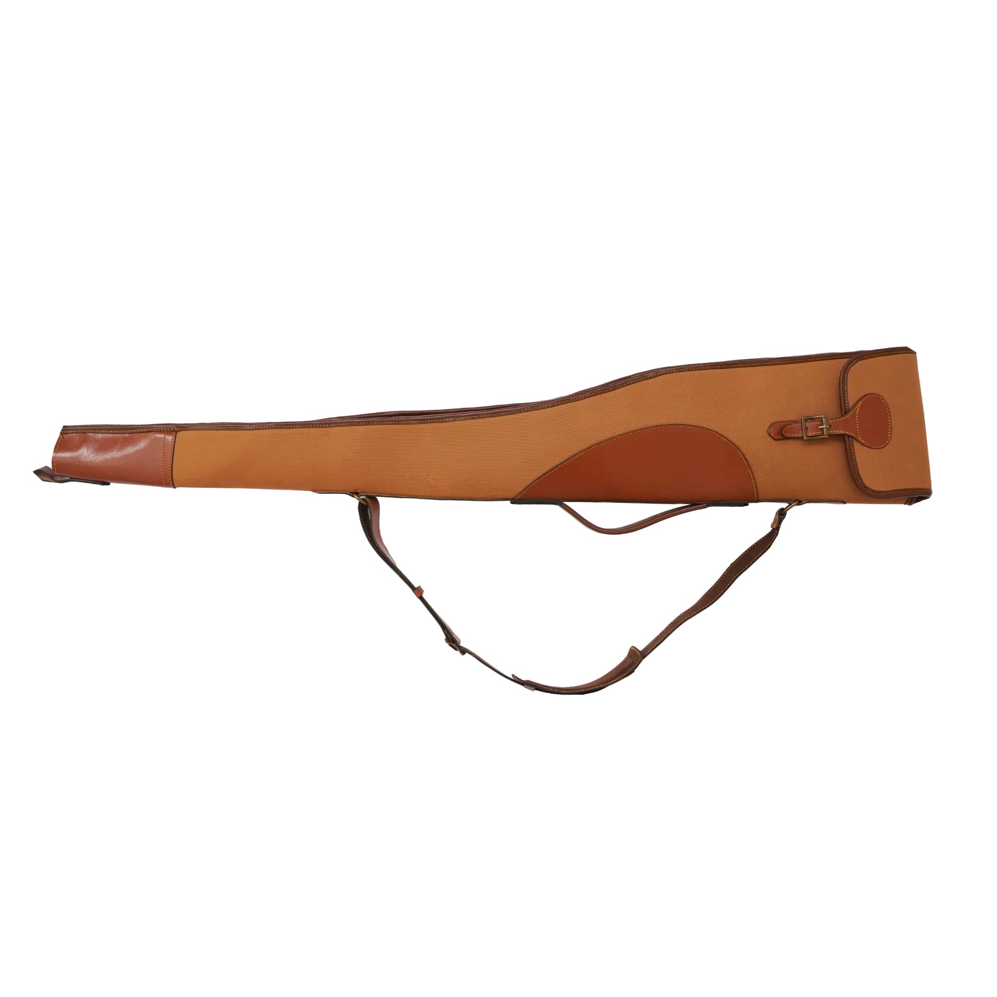 Canvas Leather Shotgun Case with Shoulder Strap and Reinforced End