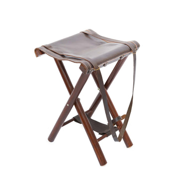 Premium Leather Camp Folding Stool