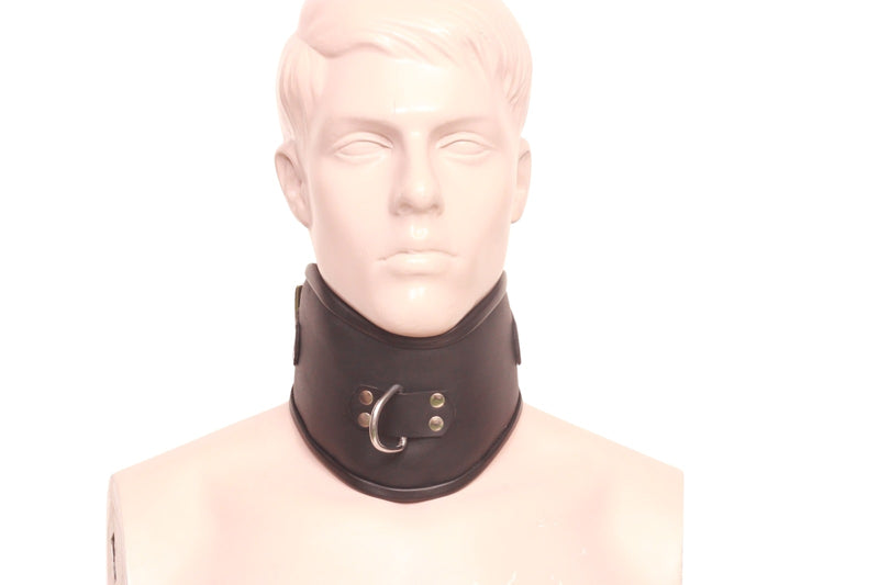 leather bdsm collar, leather bondage collar, leather slave collar, leather neck restraint, leather posture collar, posture collar bondage, bdsm posture collar