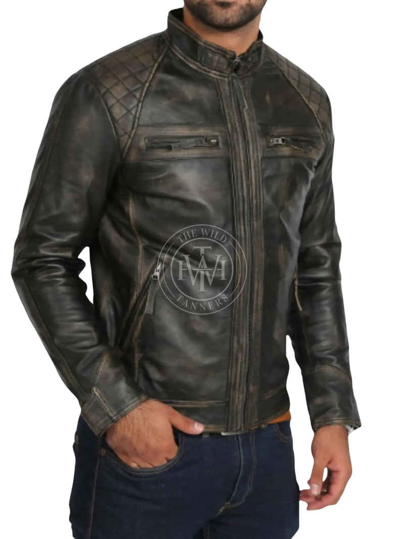 leather jacket, leather zipper jacket, genuine leather jacket, leather biker jacket