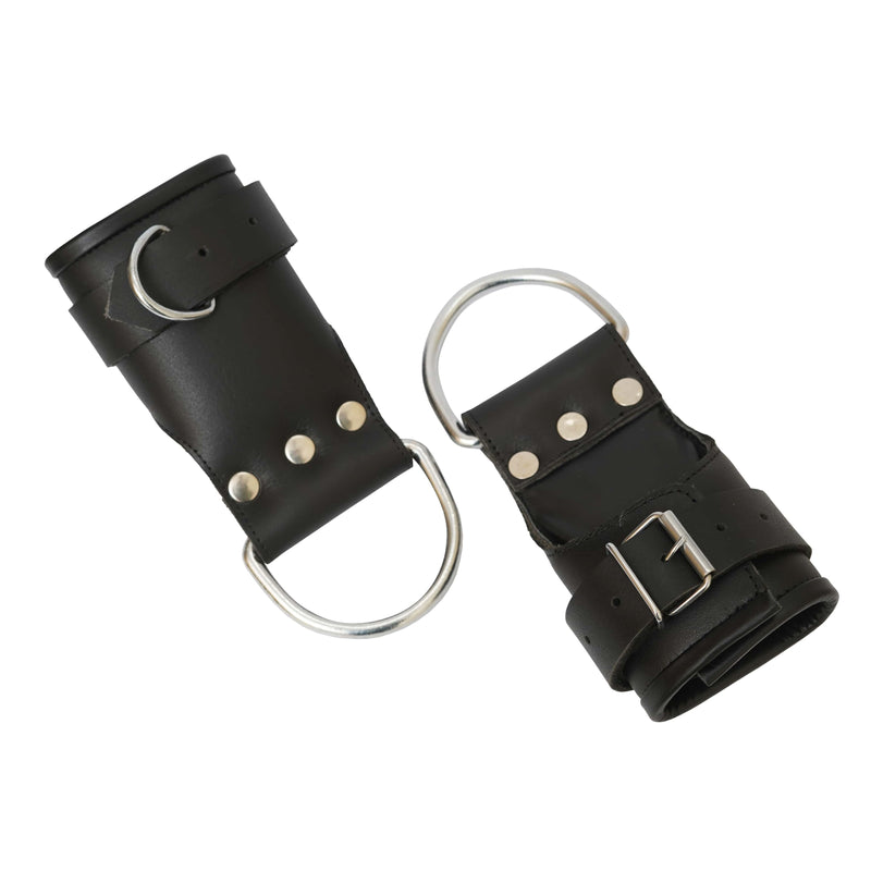 leather suspension cuffs, suspension cuffs, leather wrist cuffs, bondage suspension cuffs, bdsm suspension cuffs