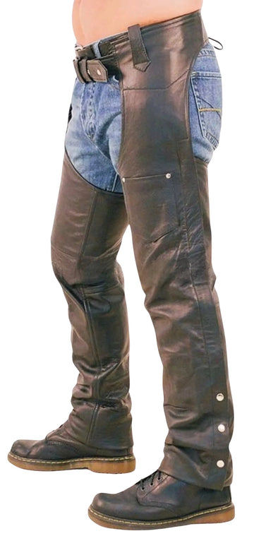 Genuine Leather Chaps for Men with Lace-Up Back