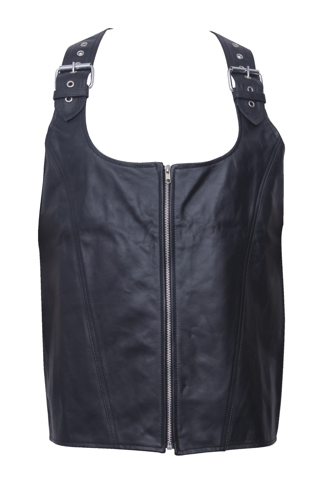 Genuine Leather Men's Corset Vest
