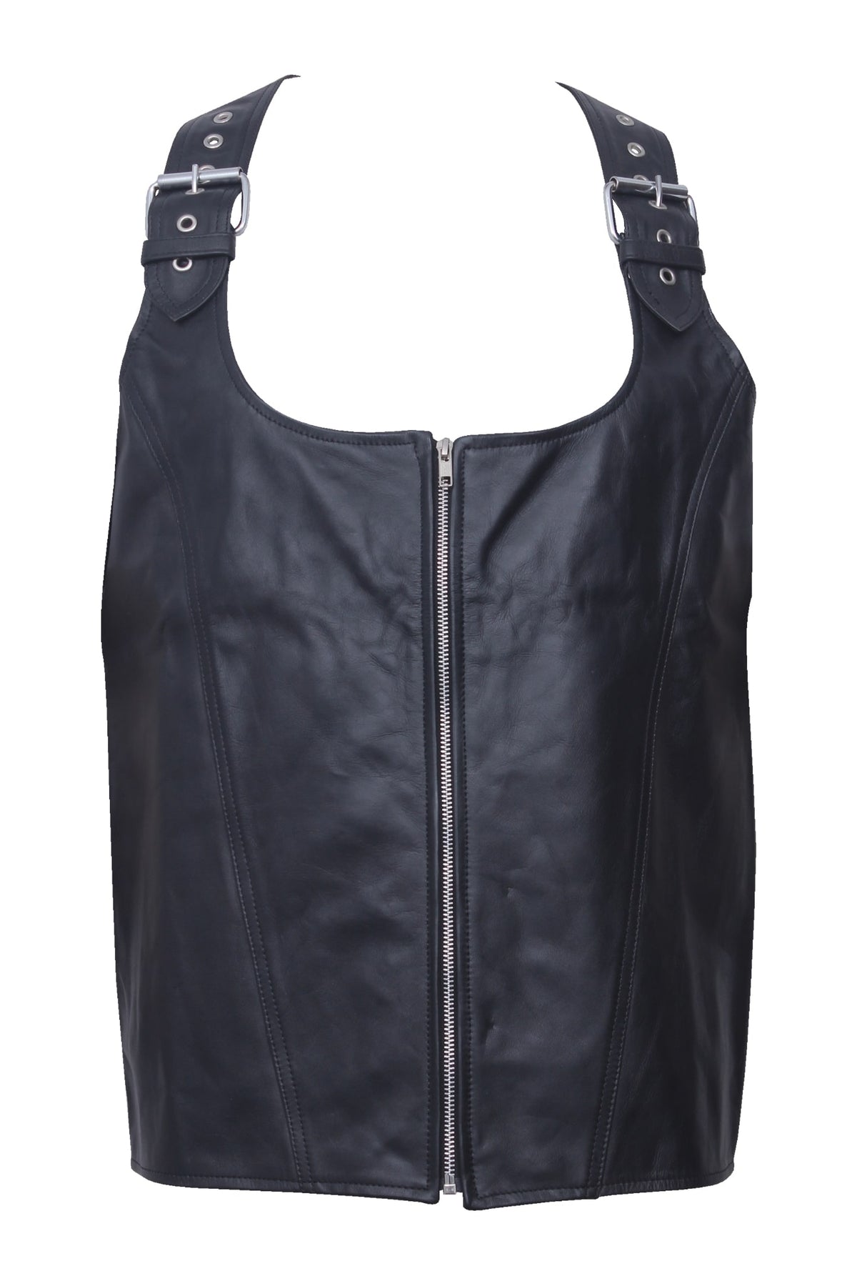 Genuine Leather Men's Corset Vest