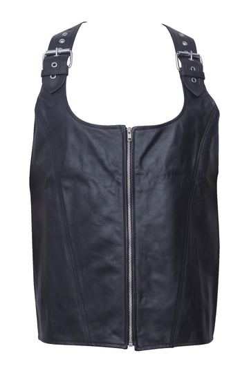 Genuine Leather Men's Corset Vest