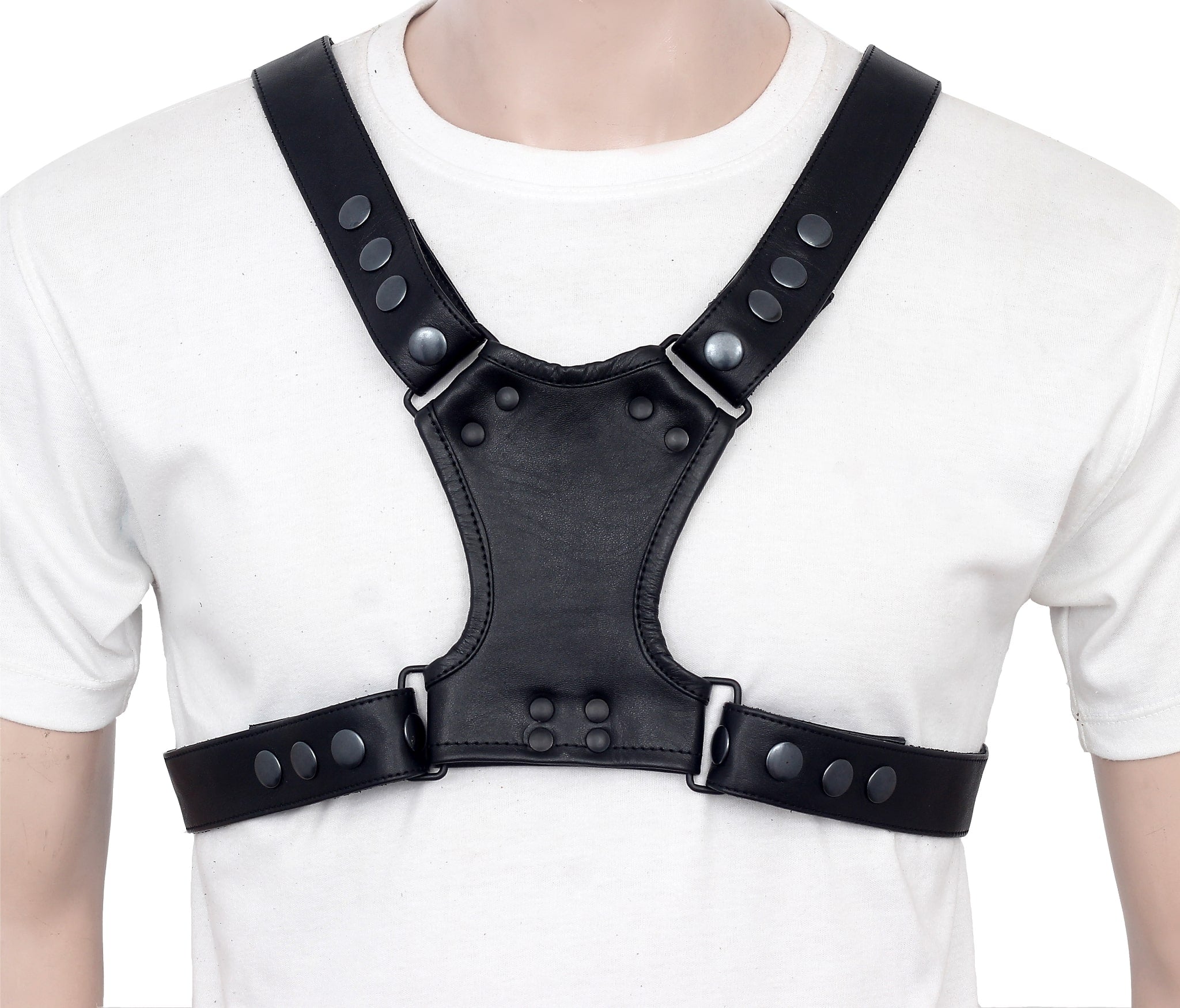 men’s leather bulldog harness, leather bulldog chest harness, gay leather bulldog harness, bdsm leather bulldog harness, black leather bulldog harness