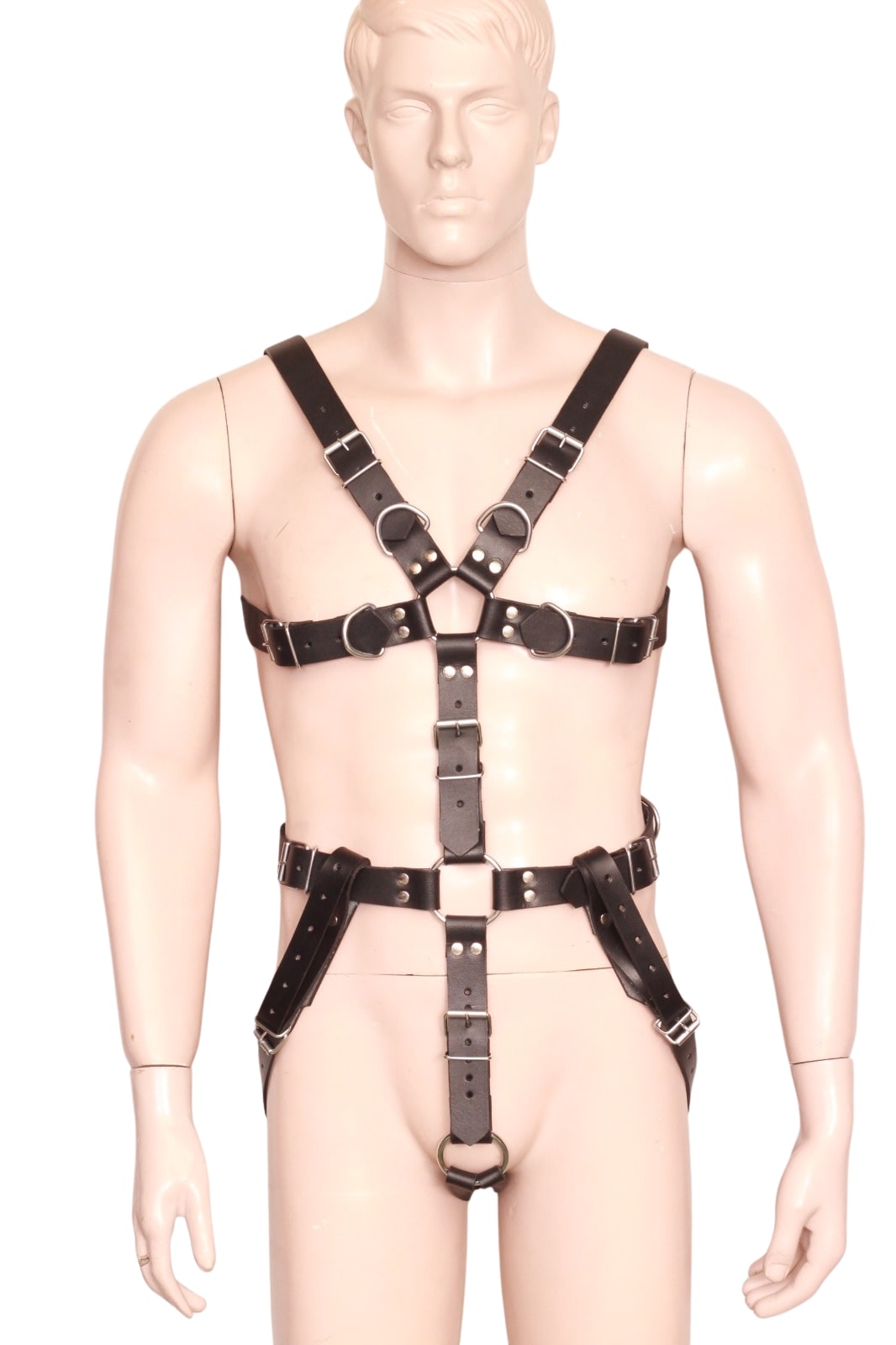 leather harness, leather gay harness, leather bondage harness, mens leather harness, leather harness for men, bondage harness, gay harness, gay leather harness, mens leather harness, leather body harness, body harness, leather jockstrap, adjustable leather harness, durable leather, men’s leather gear, body harness with jockstrap, metal accents, premium leather, secure fit, bold leather harness