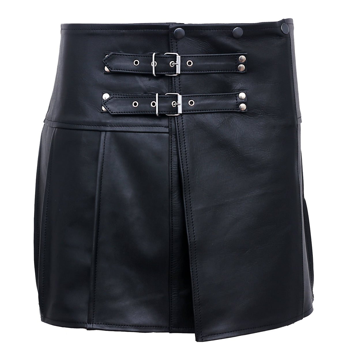 Seductive Pleated Leather Kilt For Men
