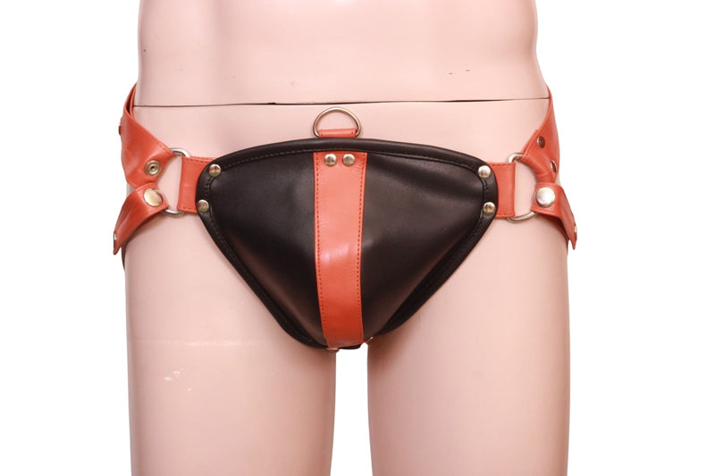 Premium Leather Jock Strap, jock strap with harness, bdsm body harness