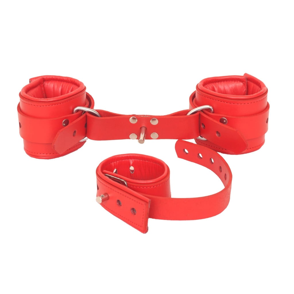 Wrist to Ball Leather Handcuffs| BDSM Cuffs