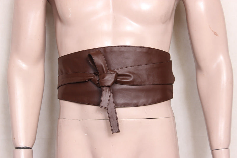 leather obi belt, leather wrap belts, leather sash belt, brown wrap belt, handmade leather wrap belt