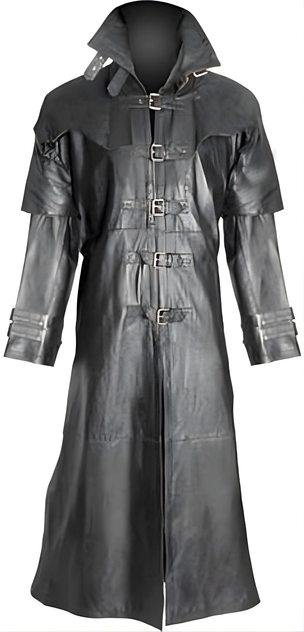 Leather Black Long Mens Trench Coat