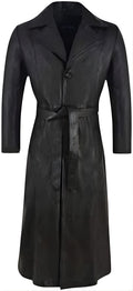 leather coat, leather long coat, leahter trench coat, leather overcoat