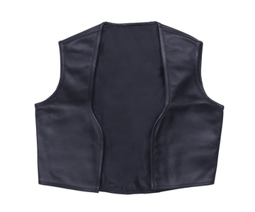 Open Front Genuine Leather Vest