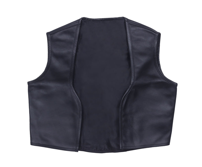 Open Front Genuine Leather Vest, Leather Vest, Genuine Leather Vests 