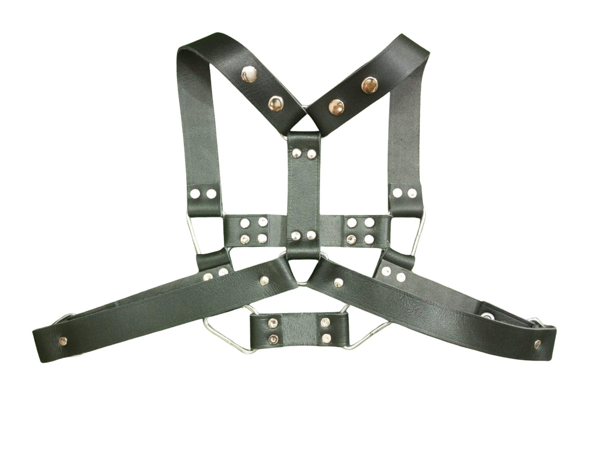 Leather BDSM Chest Harness Built With Side Buckles