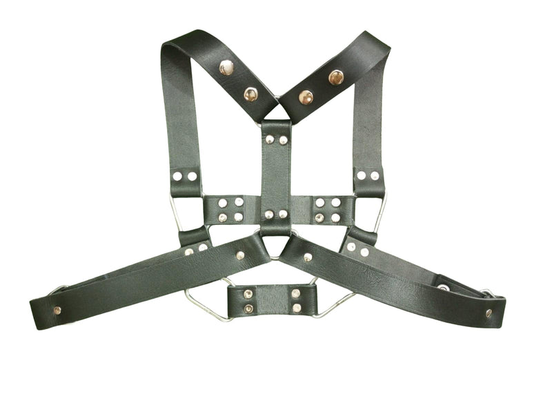 Front image of model wearing BDSM Chest Harness