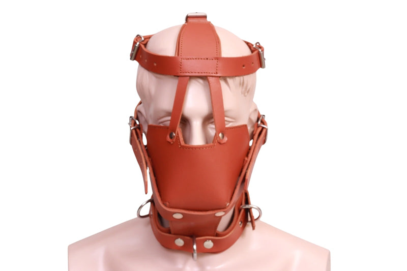 BDSM Muzzle With Bondage Head Harness, bondage muzzle with head harness, bdsm muzzle, head harness, men's harness