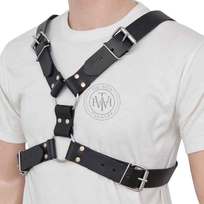 Mens Leather Bulldog Harness -front image