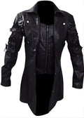 leather coat, leather long coat, leahter trench coat, leather overcoat