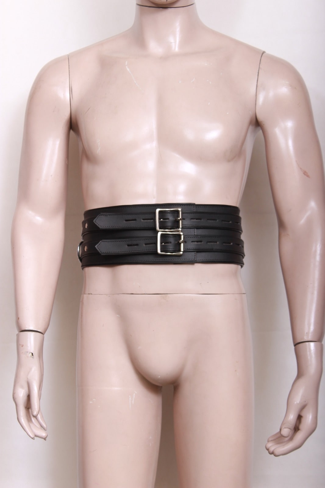 leather waist restraint belt, adjustable bondage belt, BDSM waist restraint, fetish leather belt for men, black leather bondage belt