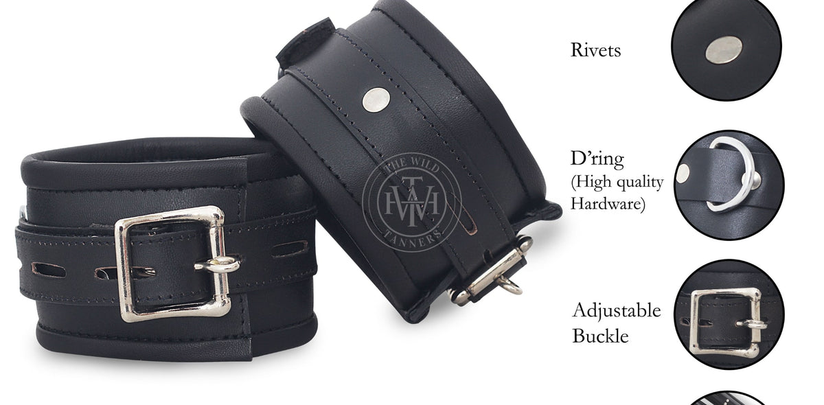 7 Pcs BDSM Leather Handcuffs, view 9