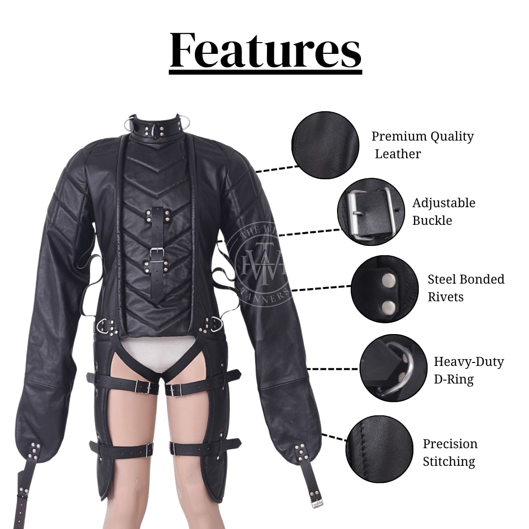 Leather Restraining Bondage Straitjacket, view 10