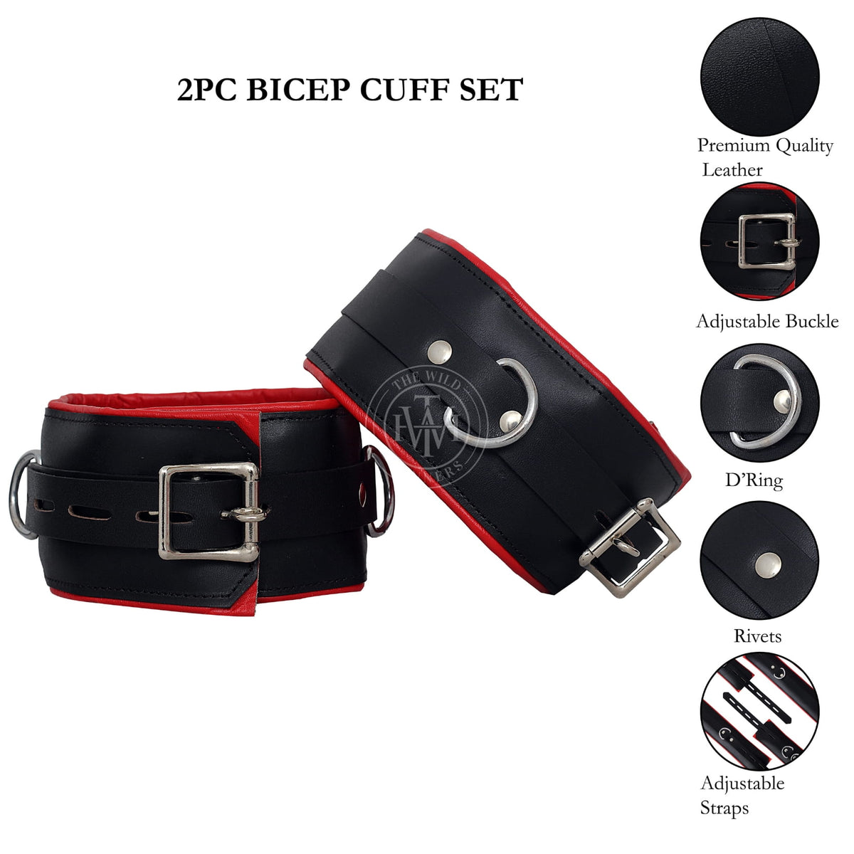 Premium Leather Bondage Handcuffs Set, view 10